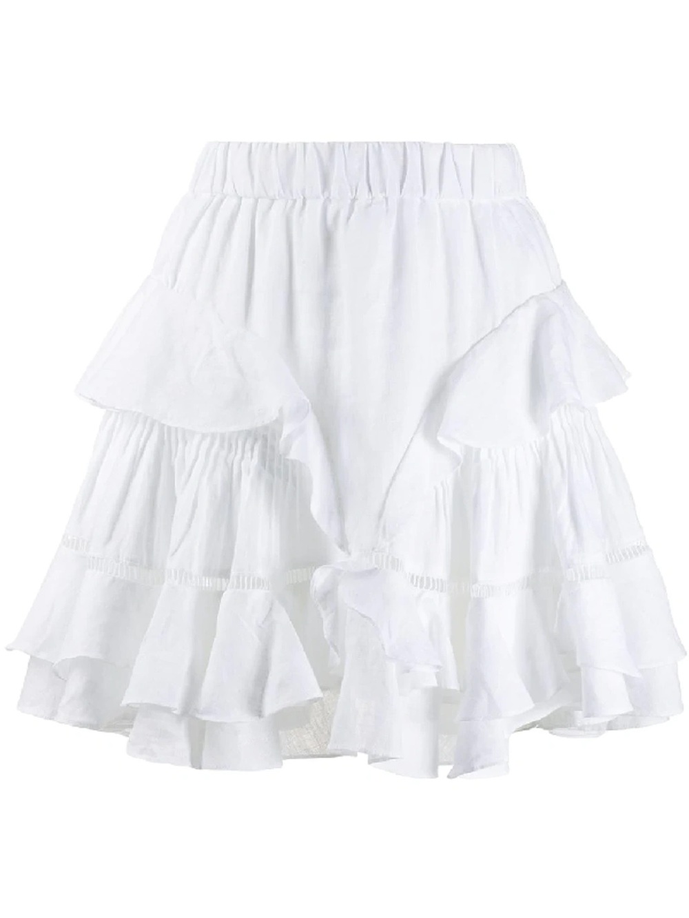 Isabel Marant Etoile Alikaya White Ruffled Linen Mini Skirt
